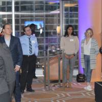 T.Haas speaks at the Chicago Alumni Reception in front of Alumni